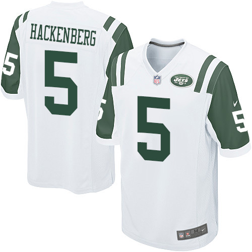 Men's Game Christian Hackenberg Nike Jersey White Road - #5 NFL New York Jets